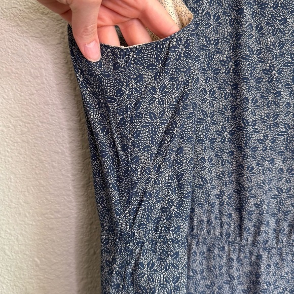 VTG Norton Womens Large Blue Dainty Floral Print Maxi Dress Cottagecore Country - Picture 7 of 11